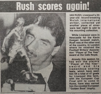 Rush player of the year - 18 May 1984