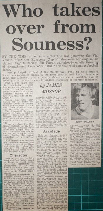 Who takes over from Souness - June 1984