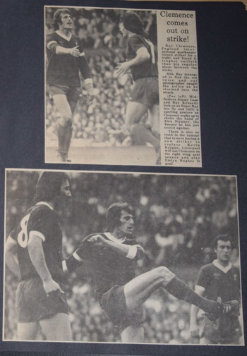 Clemence as a striker in Tommy Smith's testimonial on 27 May 1977!