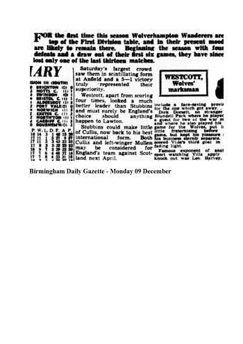 Birmingham Daily Gazette report