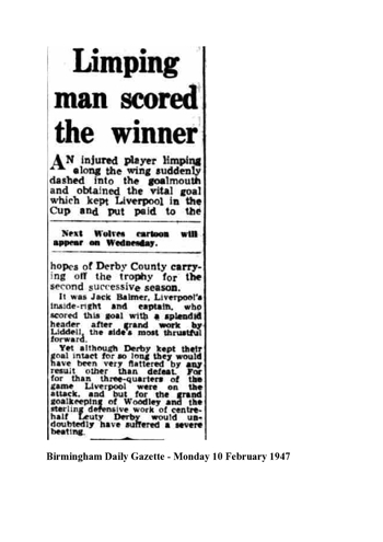Birmingham Daily Gazette report