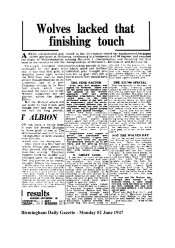 Birmingham Daily Gazette report