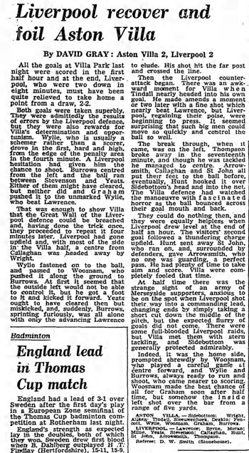 Guardian match report