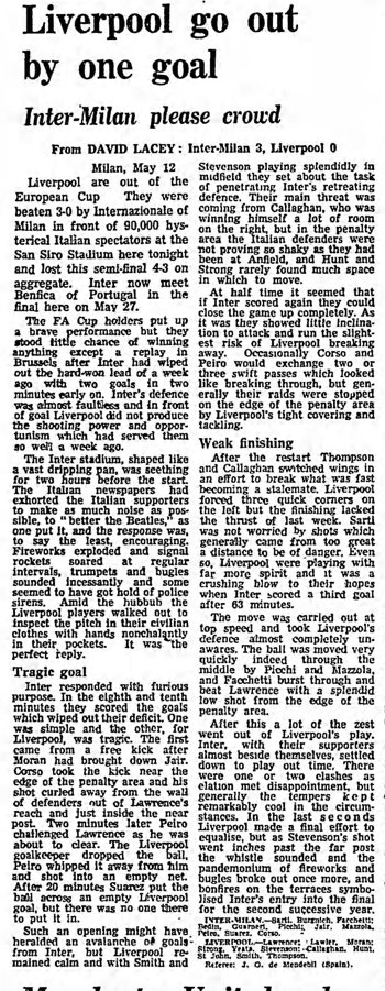 Guardian match report