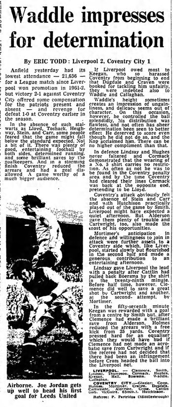 Guardian match report