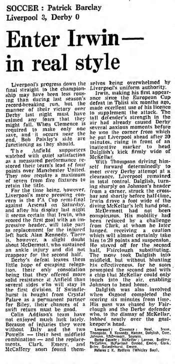 Guardian match report