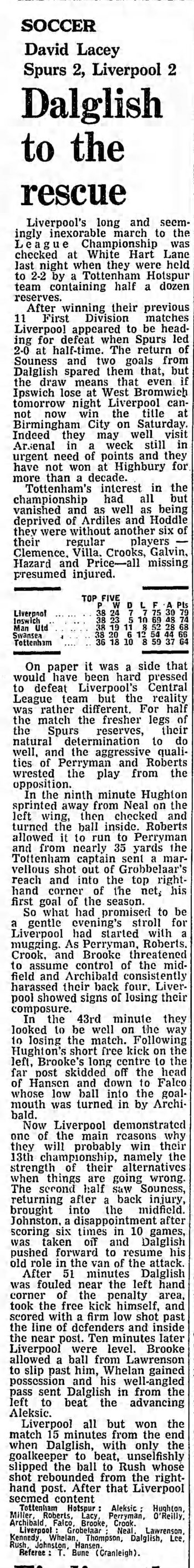 Guardian match report