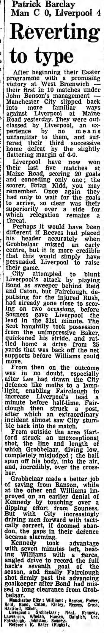 Guardian match report