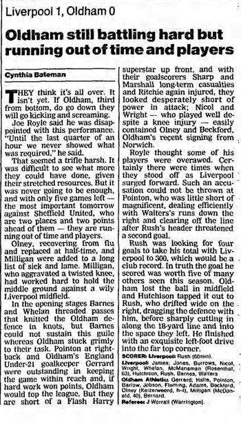 Guardian match report