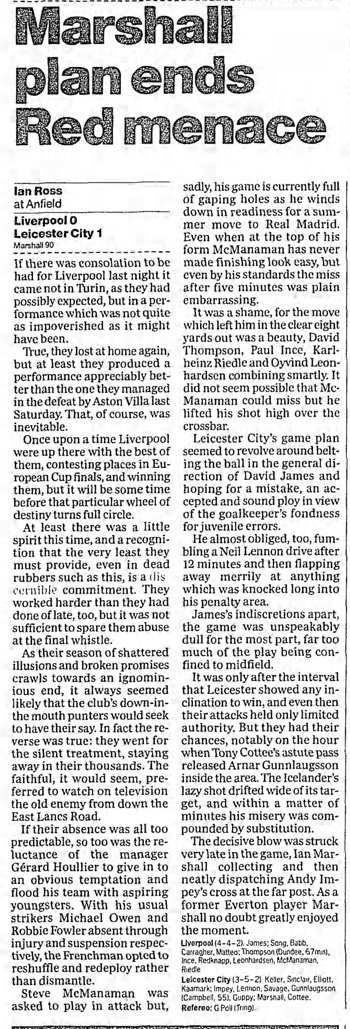 Guardian match report