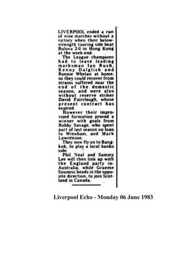 Liverpool Echo cutting