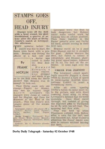 Derby Daily Telegraph report