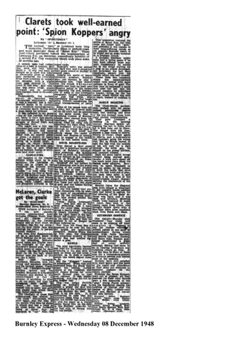 Burnley Express report