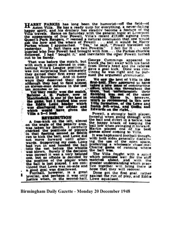 Birmingham Daily Gazette report