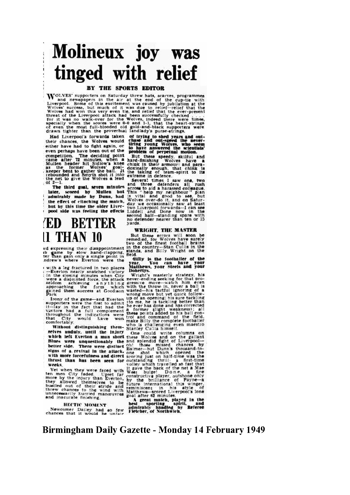 Birmingham Daily Gazette report