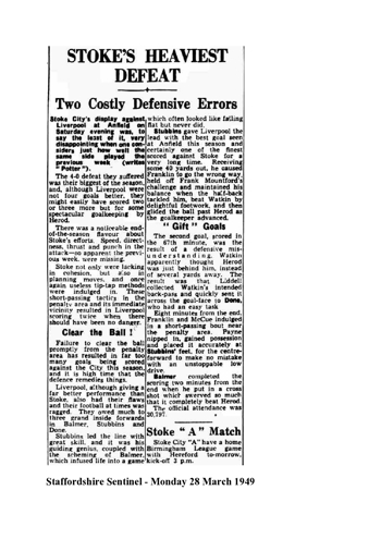 Staffordshire Sentinel report