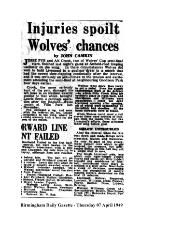 Birmingham Daily Gazette report