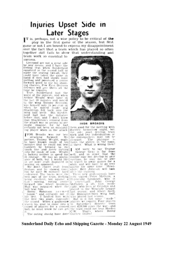 Sunderland Daily Echo and Shipping Gazette report