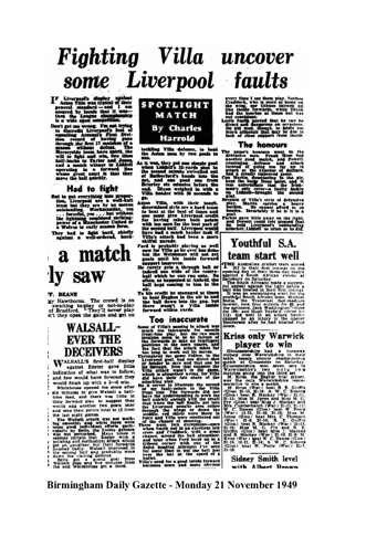 Birmingham Daily Gazette report