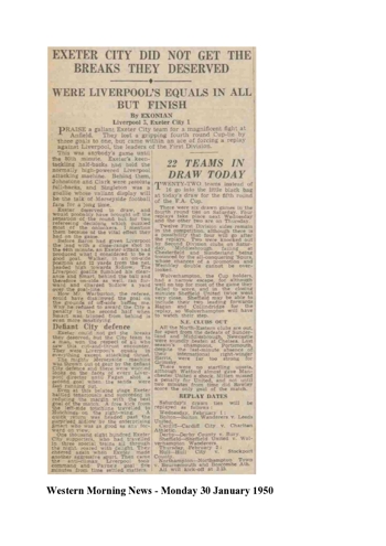 Western Morning News report