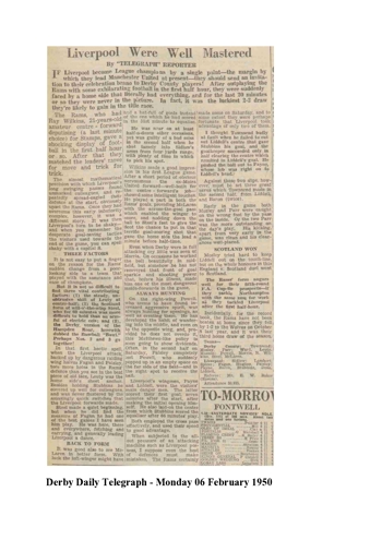 Derby Daily Telegraph report