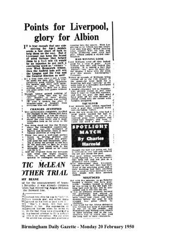 Birmingham Daily Gazette report