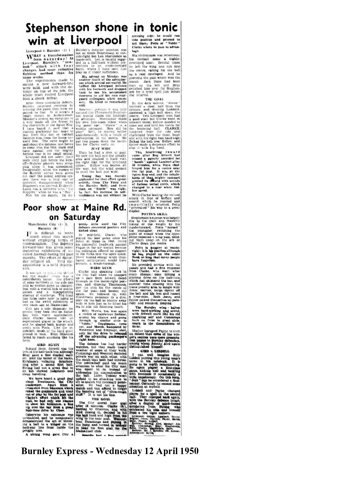 Burnley Express report