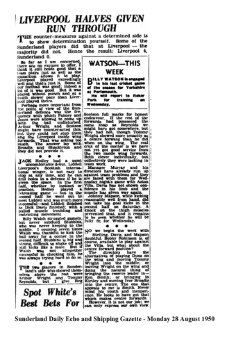 Sunderland Daily Echo and Shipping Gazette report