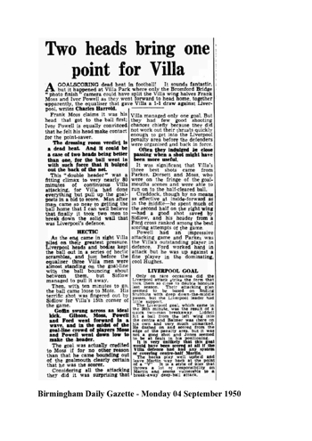 Birmingham Daily Gazette report