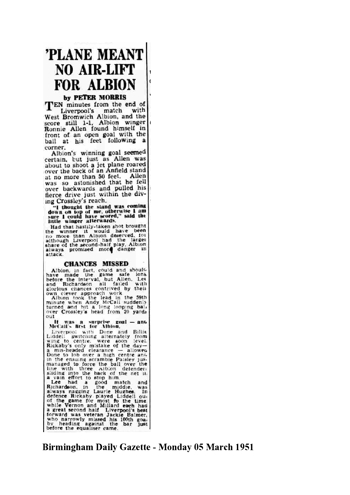 Birmingham Daily Gazette report