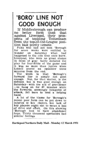 Hartlepool Northern Daily Mail report