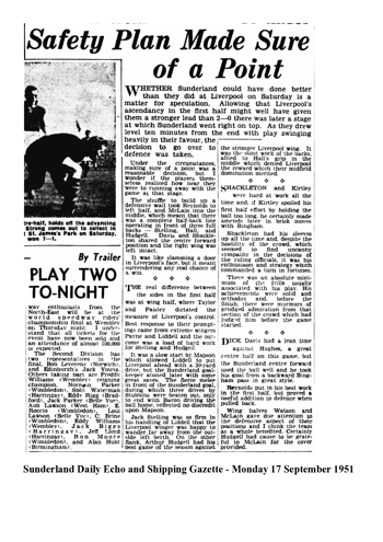 Sunderland Daily Echo and Shipping Gazette report