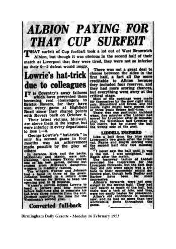 Birmingham Daily Gazette report