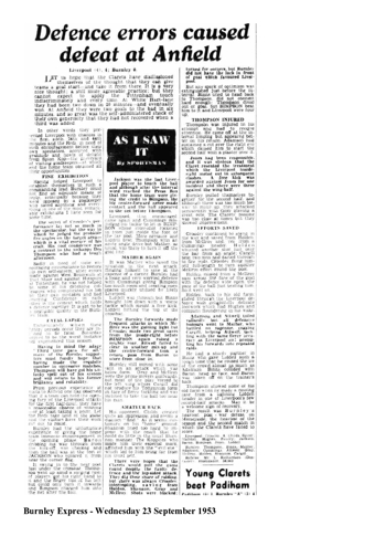 Burnley Express report