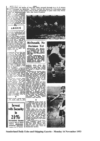 Sunderland Daily Echo and Shipping Gazette report