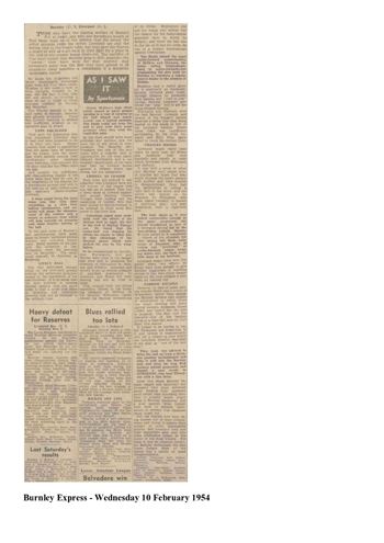 Burnley Express report