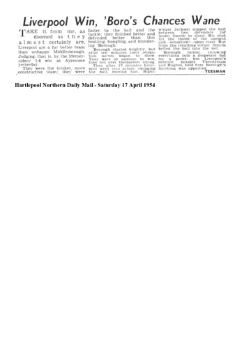 Hartlepool Northern Daily Mail report