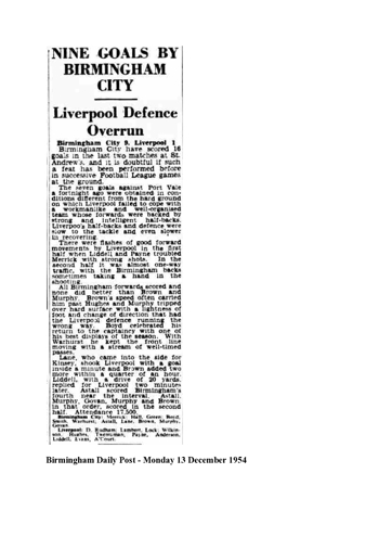 Birmingham Daily Post report