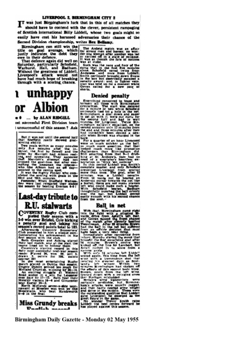 Birmingham Daily Gazette report