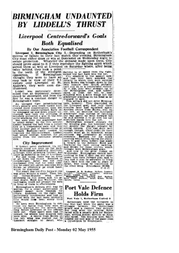 Birmingham Daily Post report