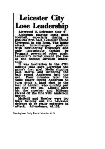 Football Post (Nottingham) report