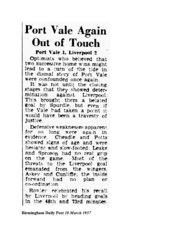 Birmingham Daily Post report