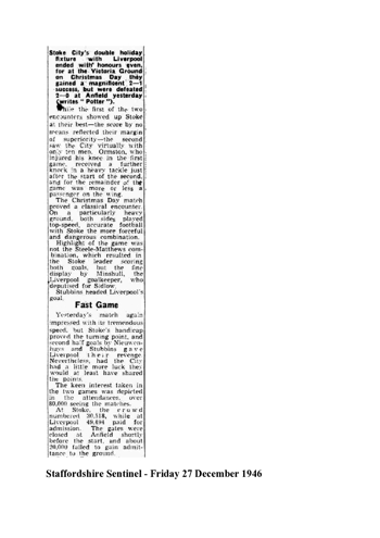 Staffordshire Sentinel report