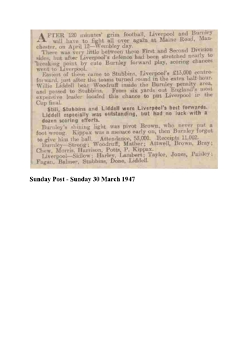Sunday post report