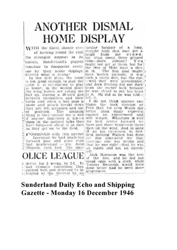 Sunderland Daily Echo and Shipping Gazette report