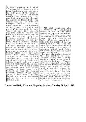 Sunderland Daily Echo and Shipping Gazette report