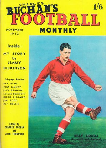 Billy Liddell on the cover of the Football Monthly - November 1952