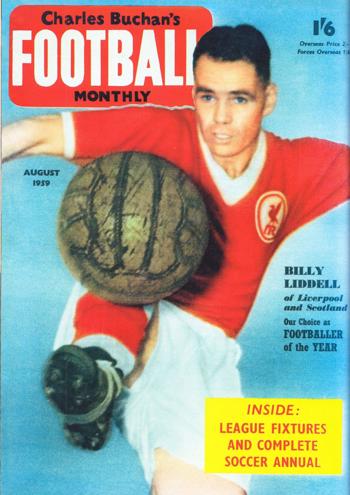 Billy Llddell on the cover of the Football Monthly