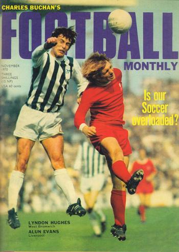 Alun Evans on the cover of Football Monthly in November 1970 