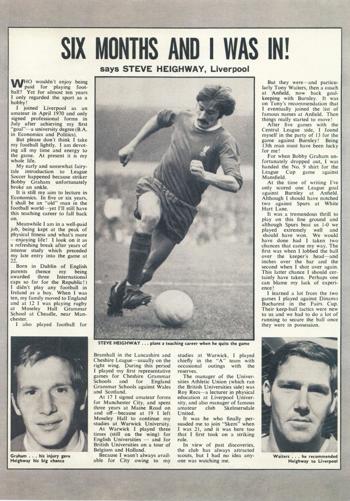 Six months and I was in - Football Monthly January 1971